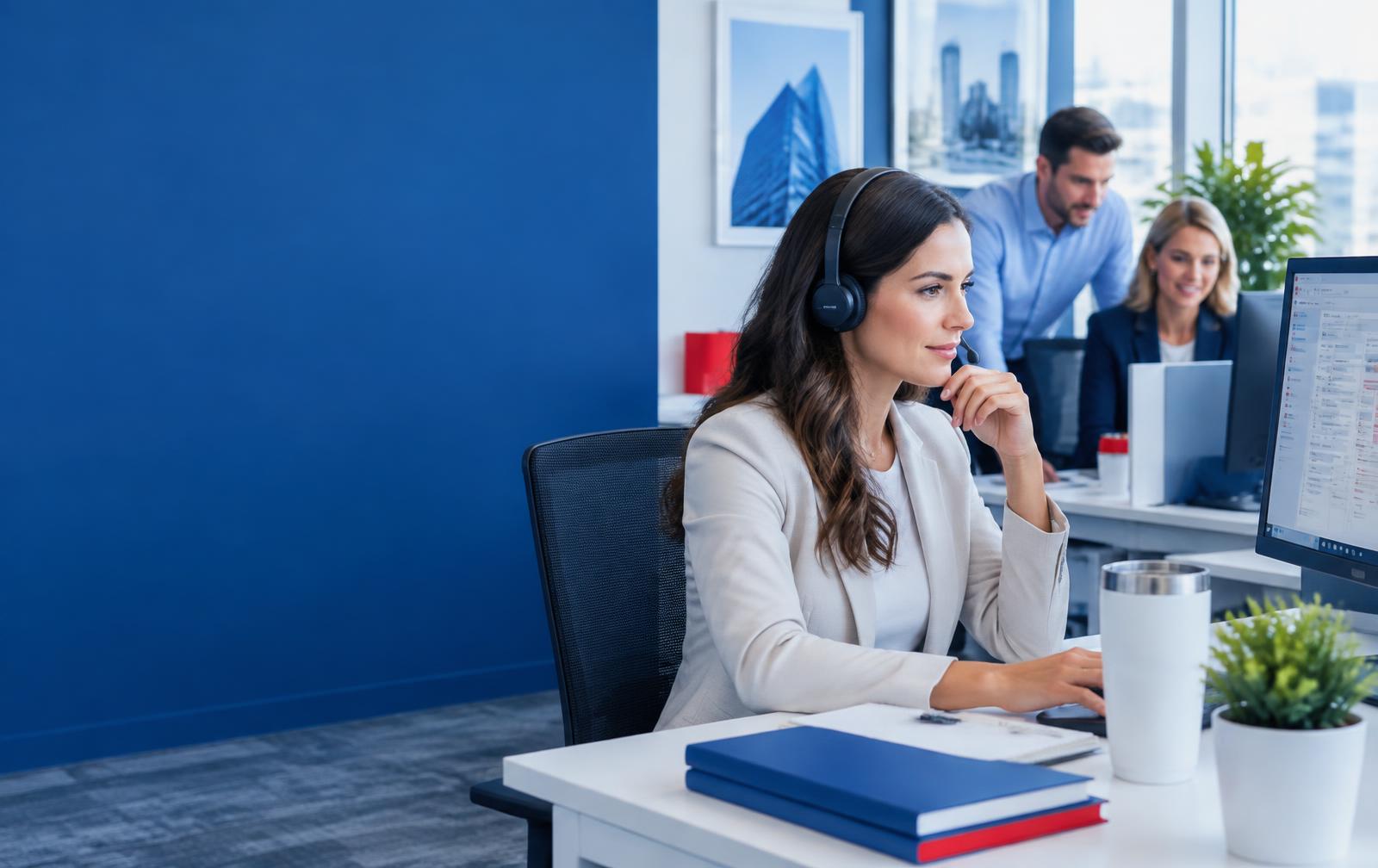 Live transfer agents working in a call center